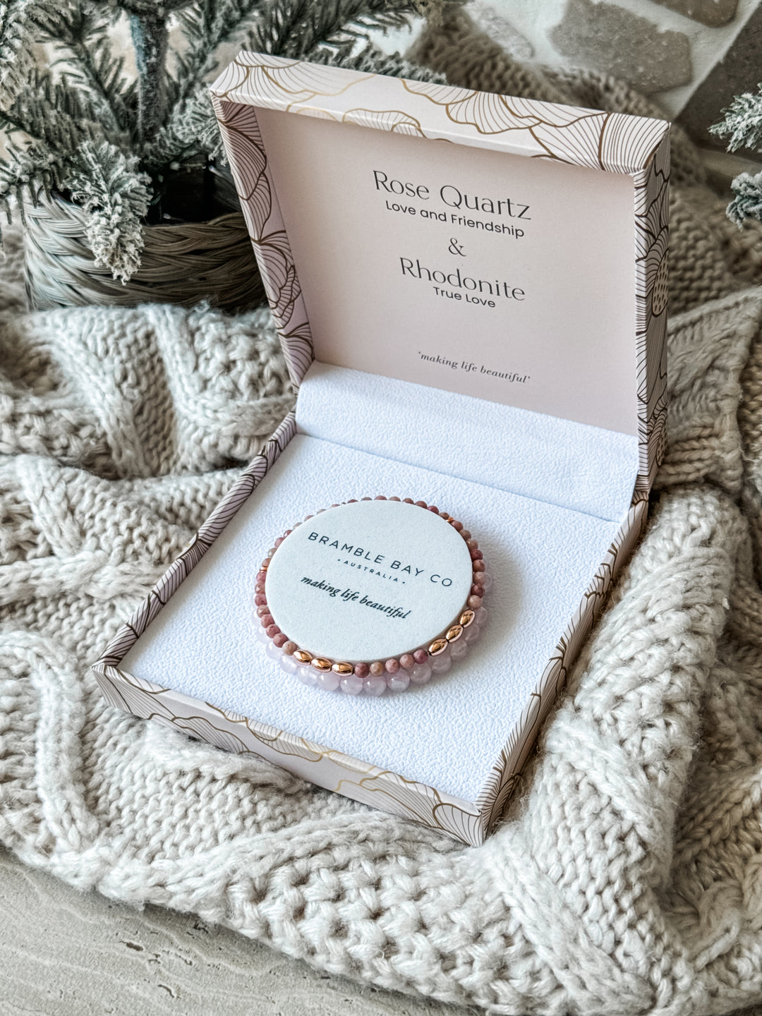 Rose Quartz & Rhodonite Bracelet