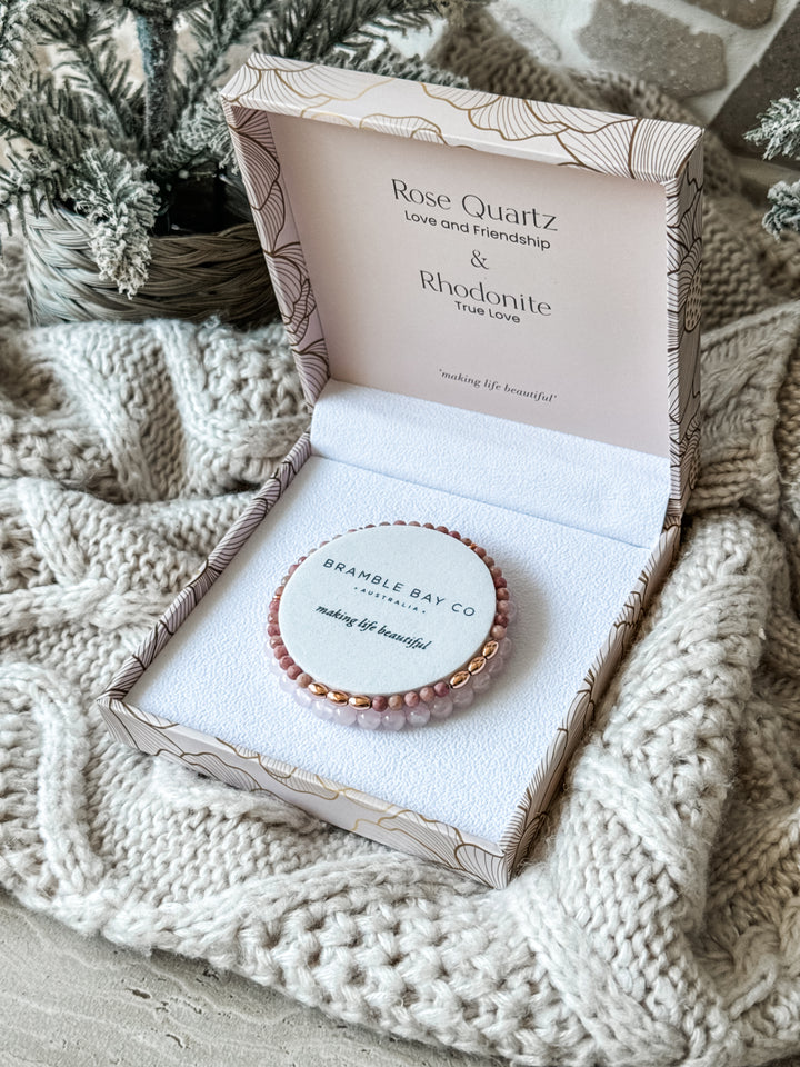 Rose Quartz & Rhodonite Bracelet