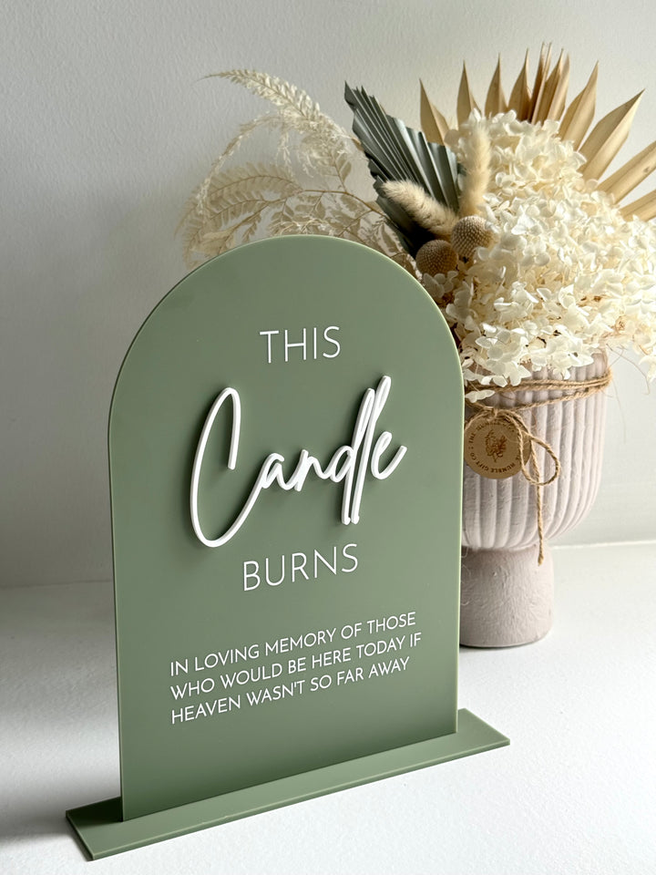 This Candle Burns Sign