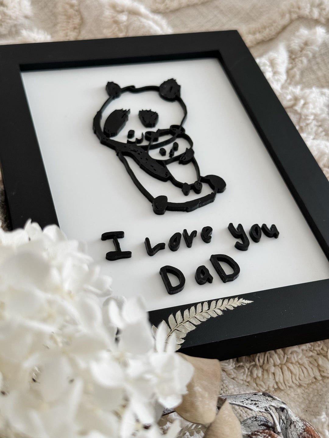 CUSTOM Black & White Hand-Drawn Keepsake Frame