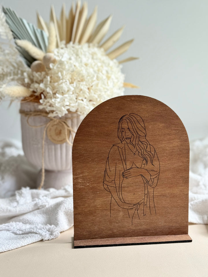 Line Art on Hardwood Arch