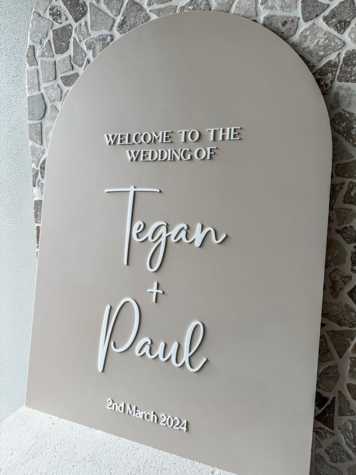 Acrylic Arch Welcome Sign - Style 3