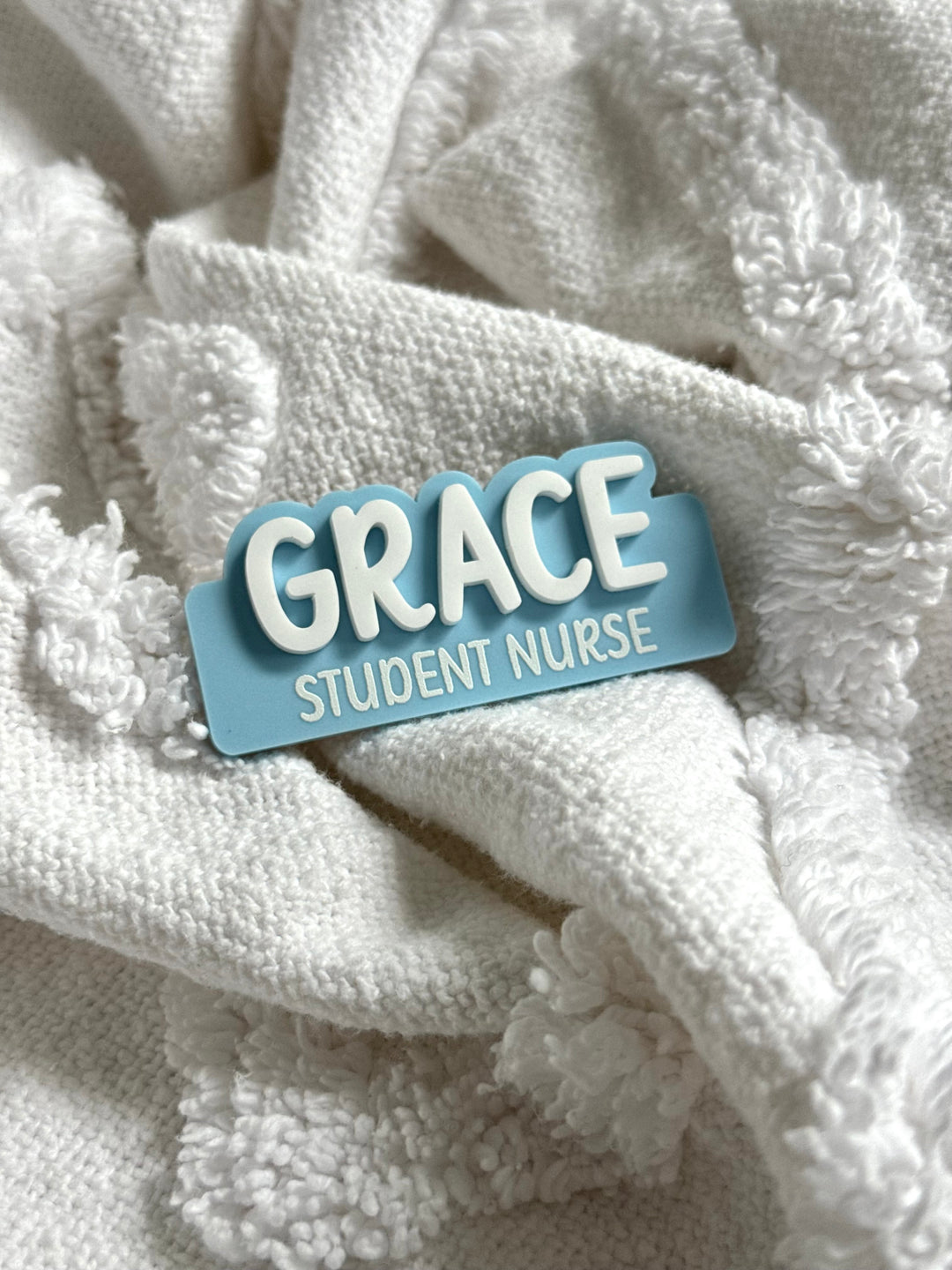 Offset Name Badge with Occupation - font three