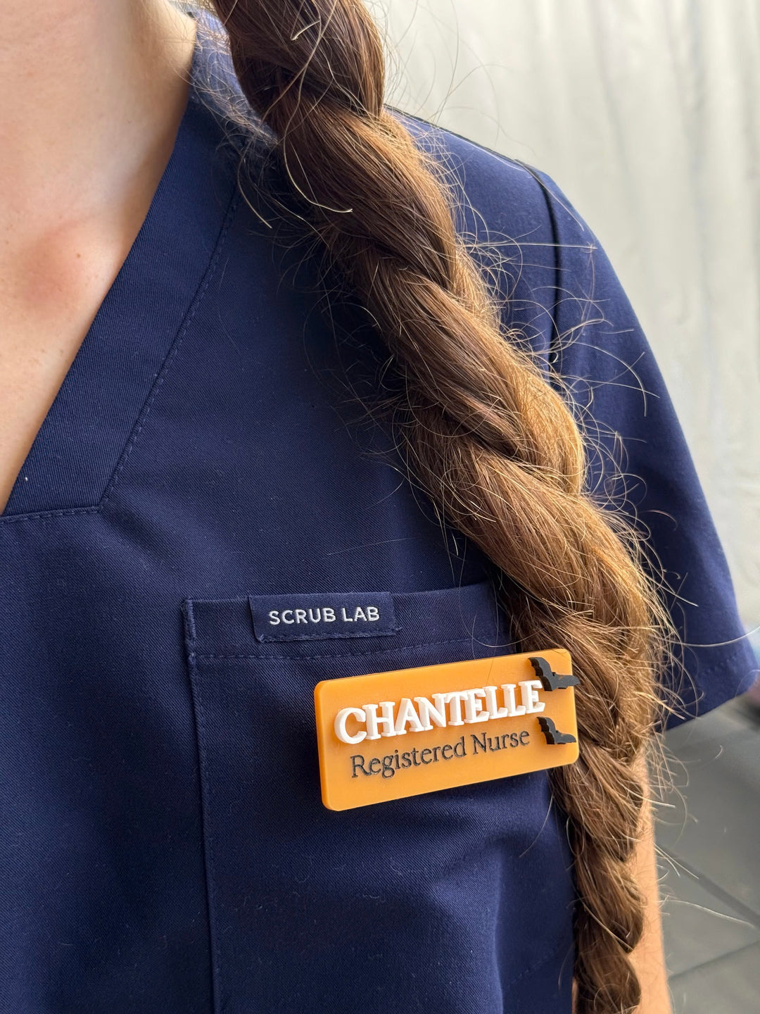 Name Badge with Occupation - Halloween Style with Bats