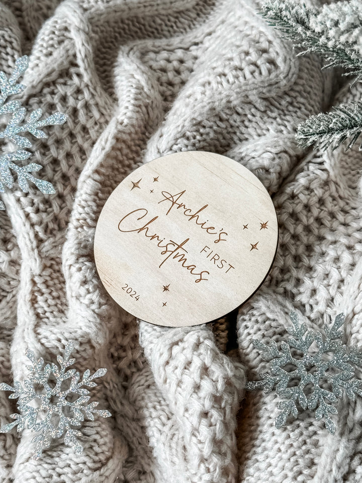 Personalised First Christmas Disc