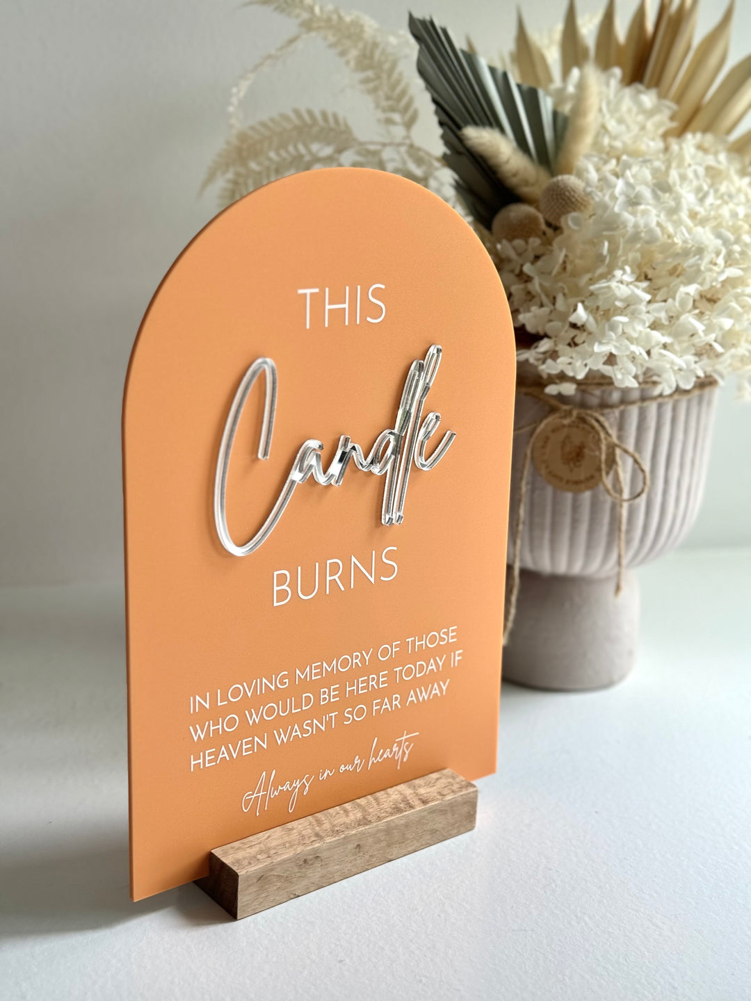 Acrylic Arch Memorial Sign with Mirror Acrylic features