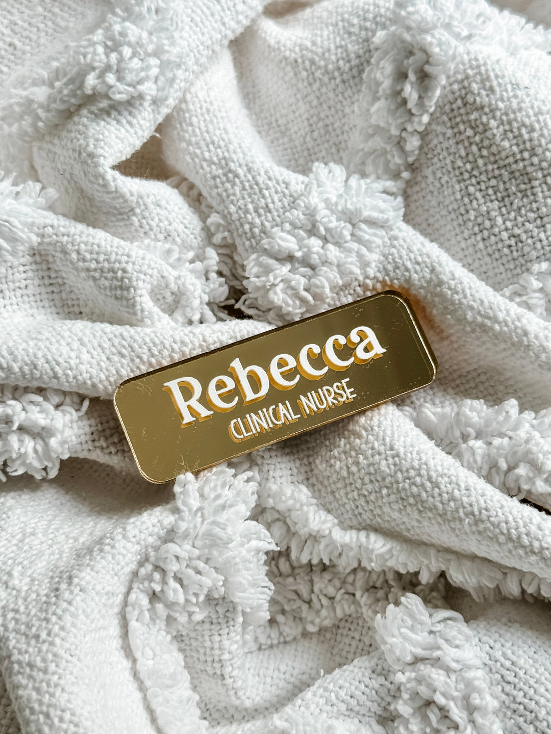 UV-Printed Name Badge with Occupation - Mirror Acrylic