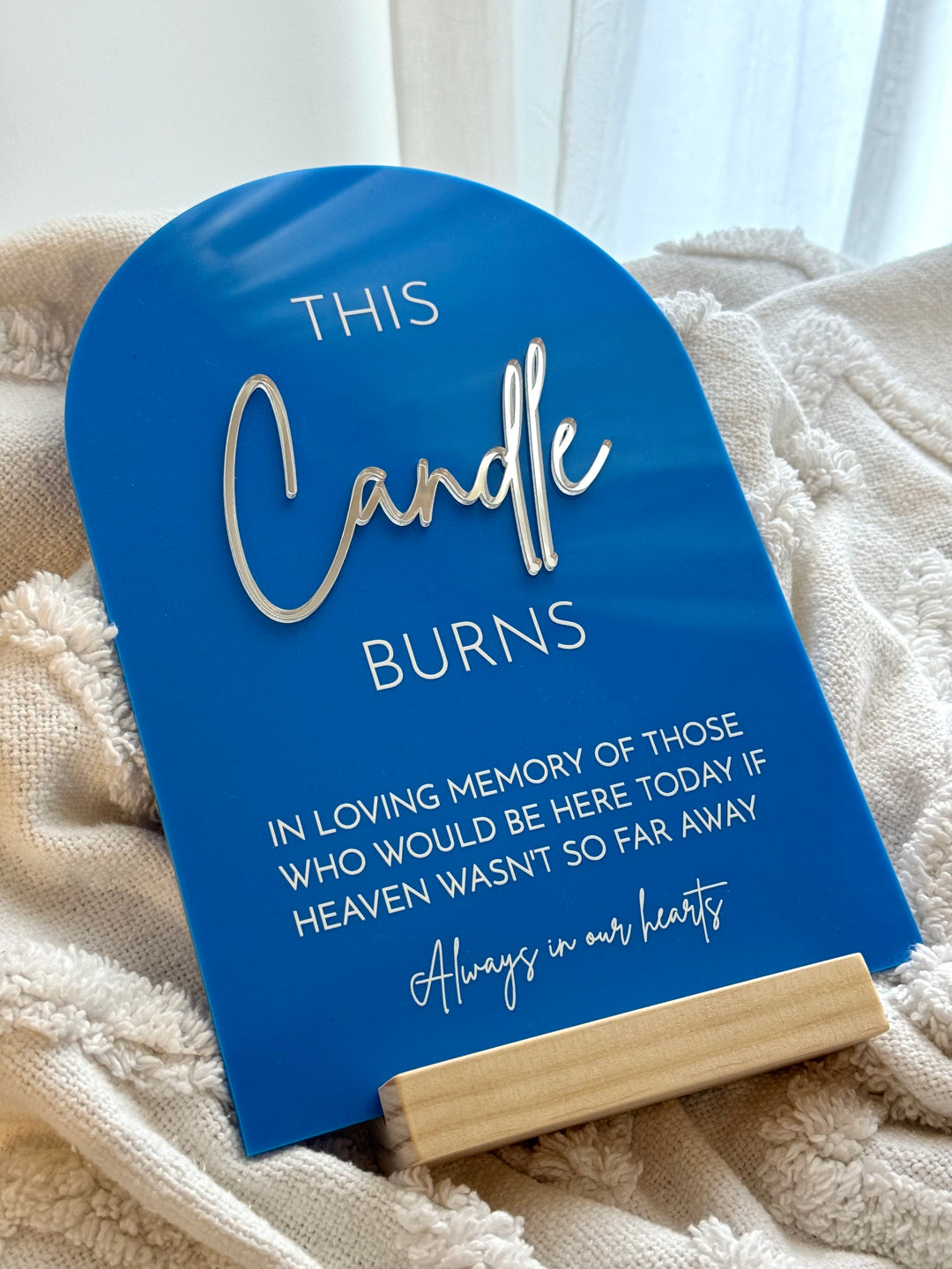 Acrylic Arch Memorial Sign with Mirror Acrylic features