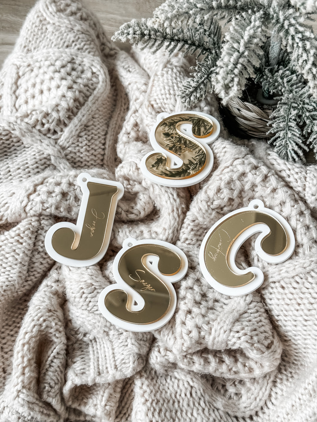Double Layer Letter Ornament with Name