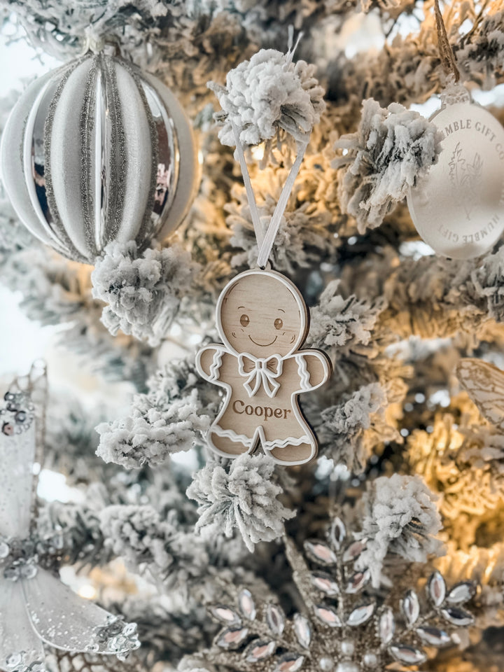 Gingerbread Man Layered Personalised Ornament