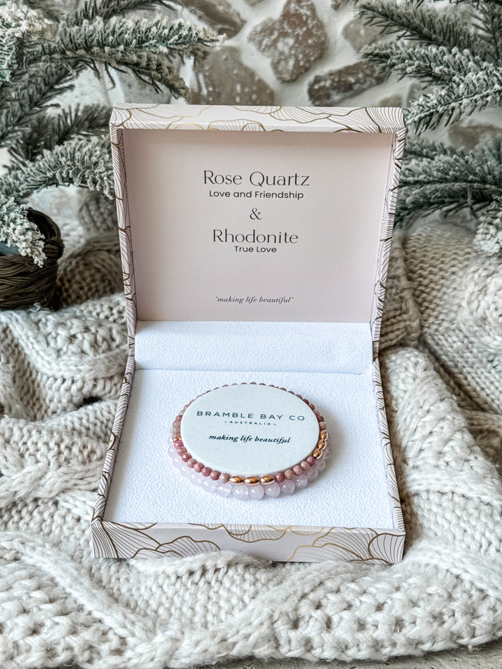 Rose Quartz & Rhodonite Bracelet