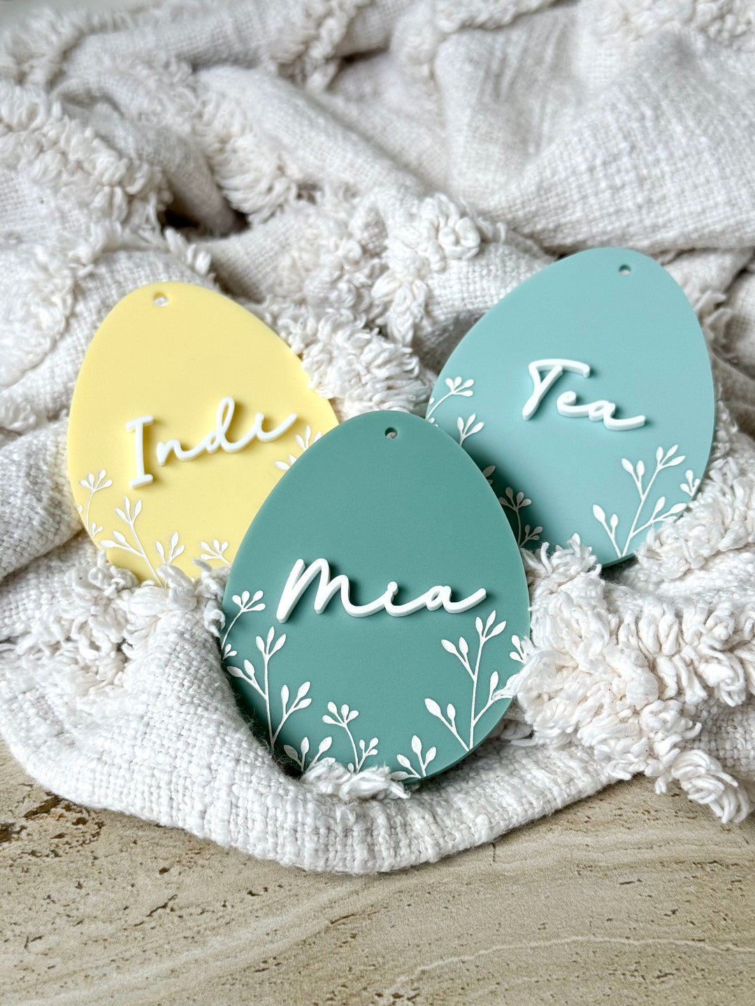 Personalised Floral Egg Tag