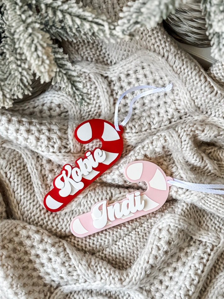 Retro Candy Cane Ornament