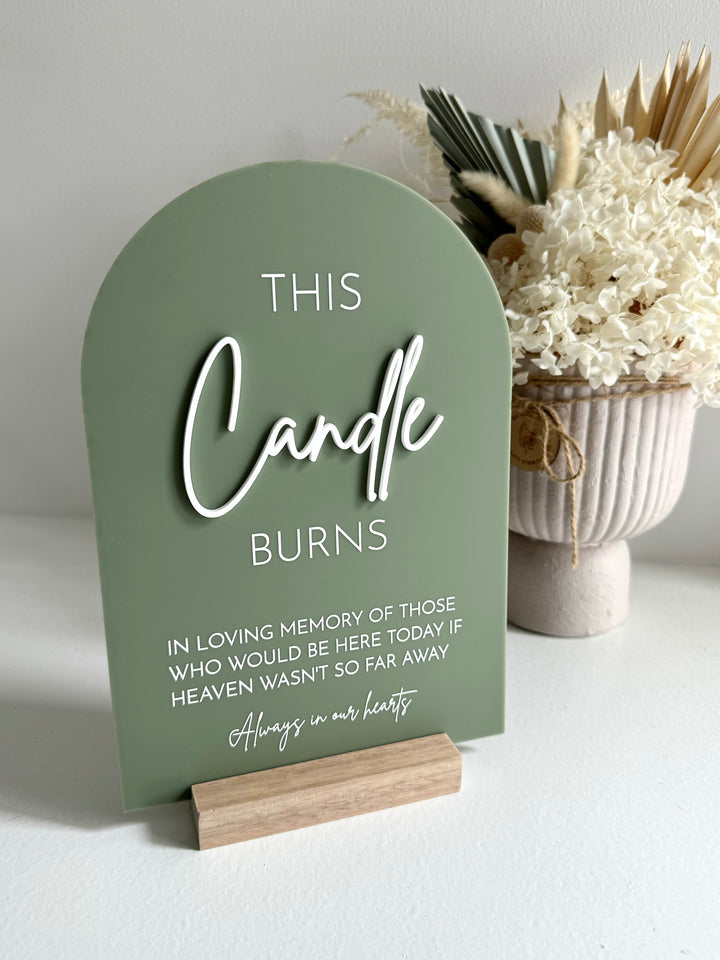 Acrylic Arch Memorial Sign with Mirror Acrylic features