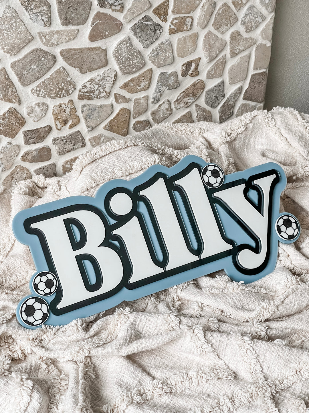 Triple Layer Soccer Name Plaque