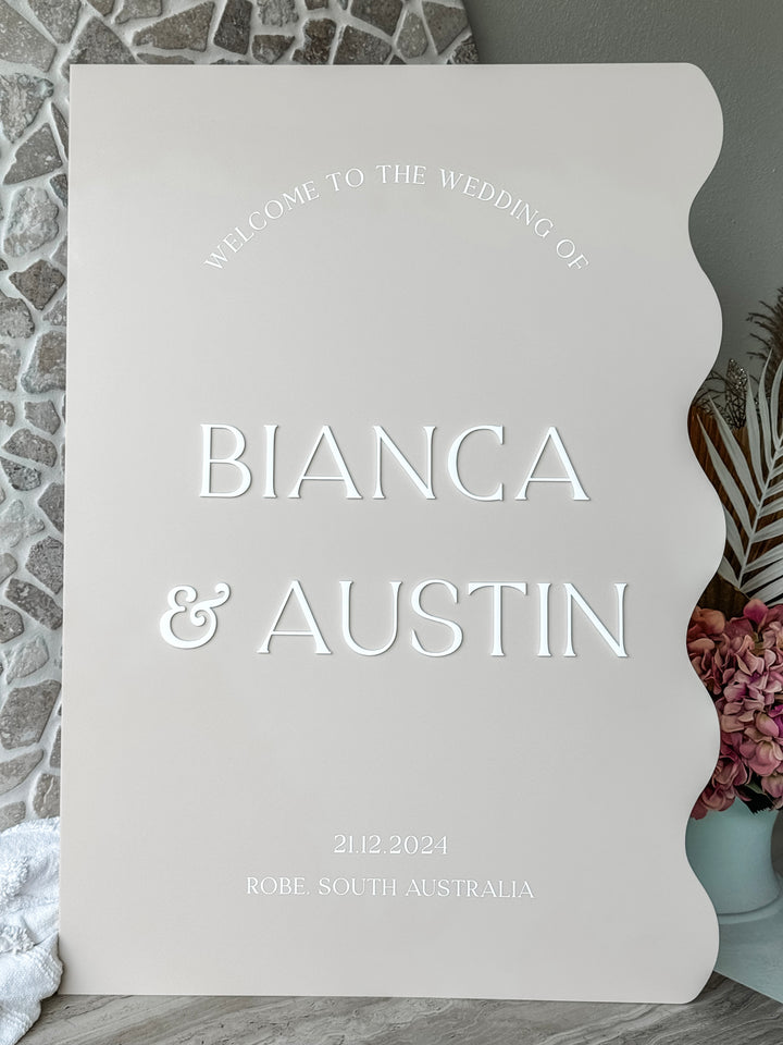 Wave Wedding Welcome Sign