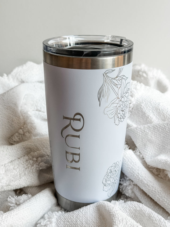 Personalised Birth Flower Travel Mug