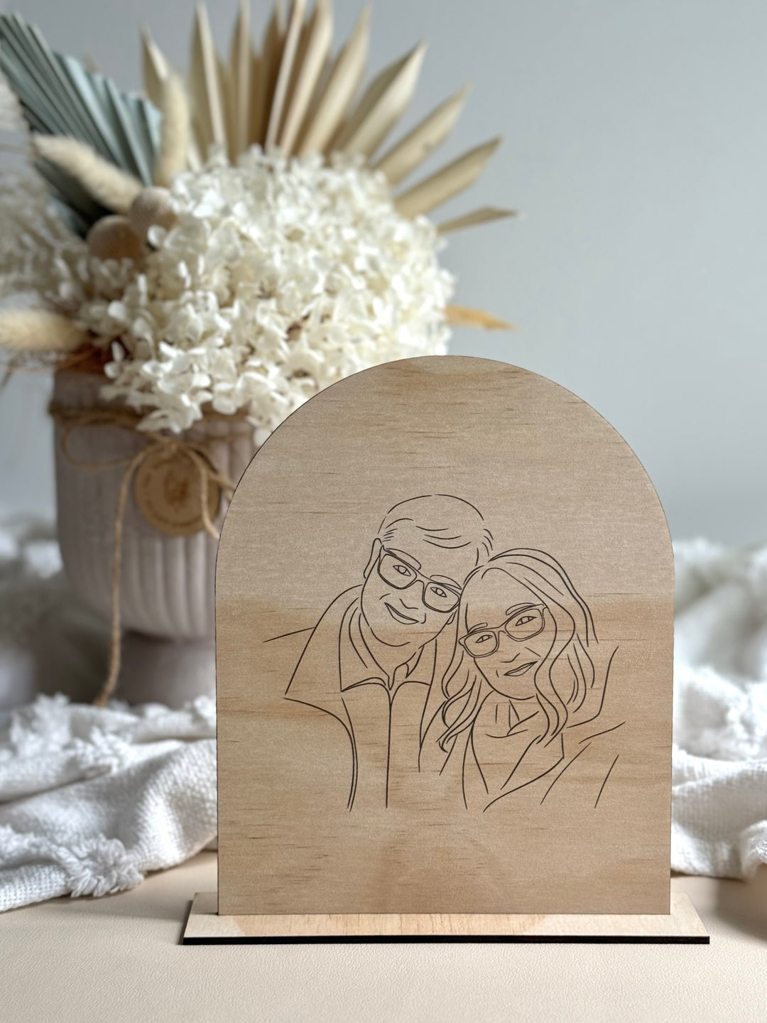 Line Art on Plywood Arch