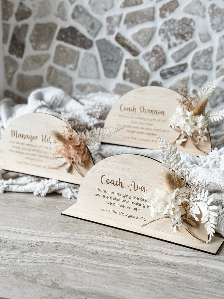 Wooden Arch Stand with Flower Posy