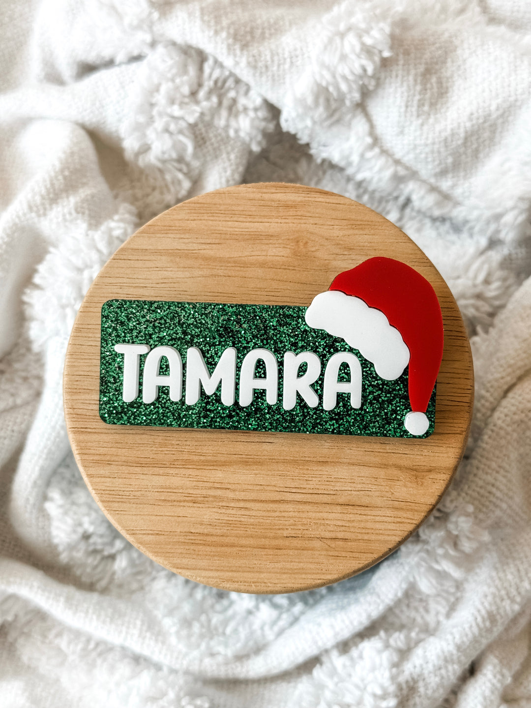 Santa Hat Name Badge - Original Font