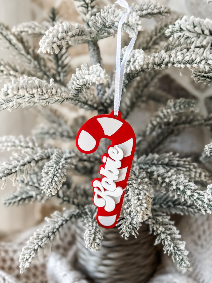 Retro Candy Cane Ornament