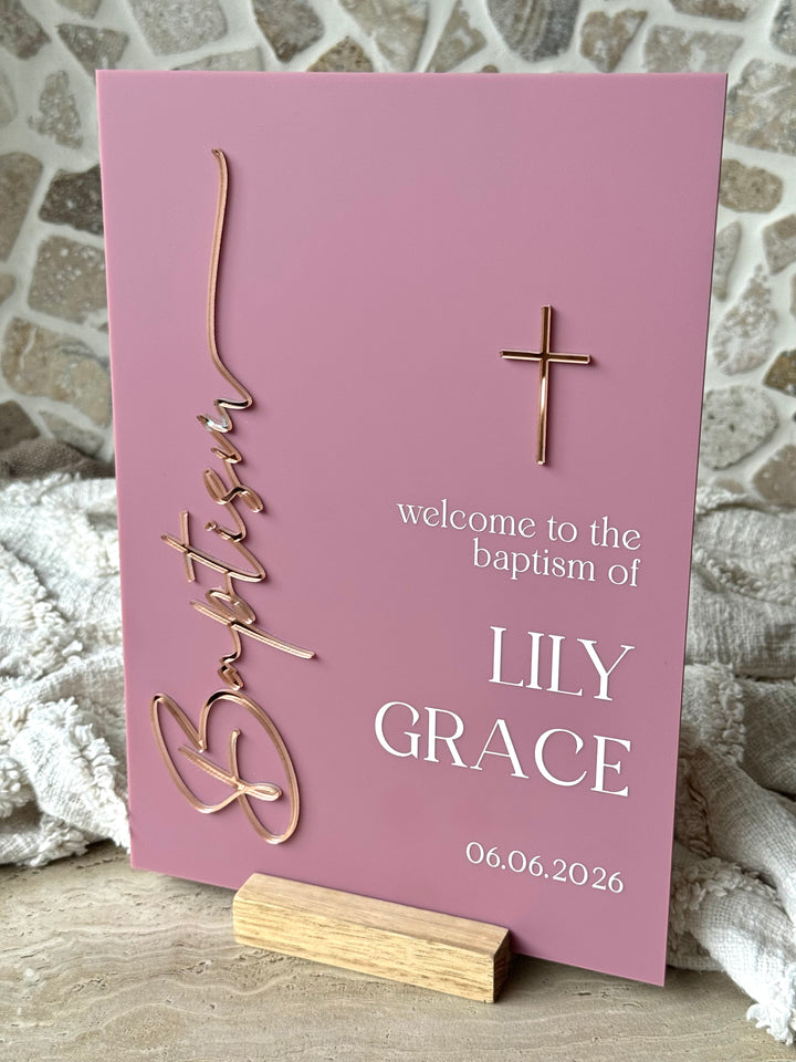 Baptism Tabletop Welcome Sign - Style 2