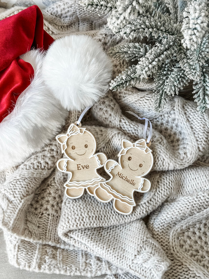 Gingerbread Man Layered Personalised Ornament