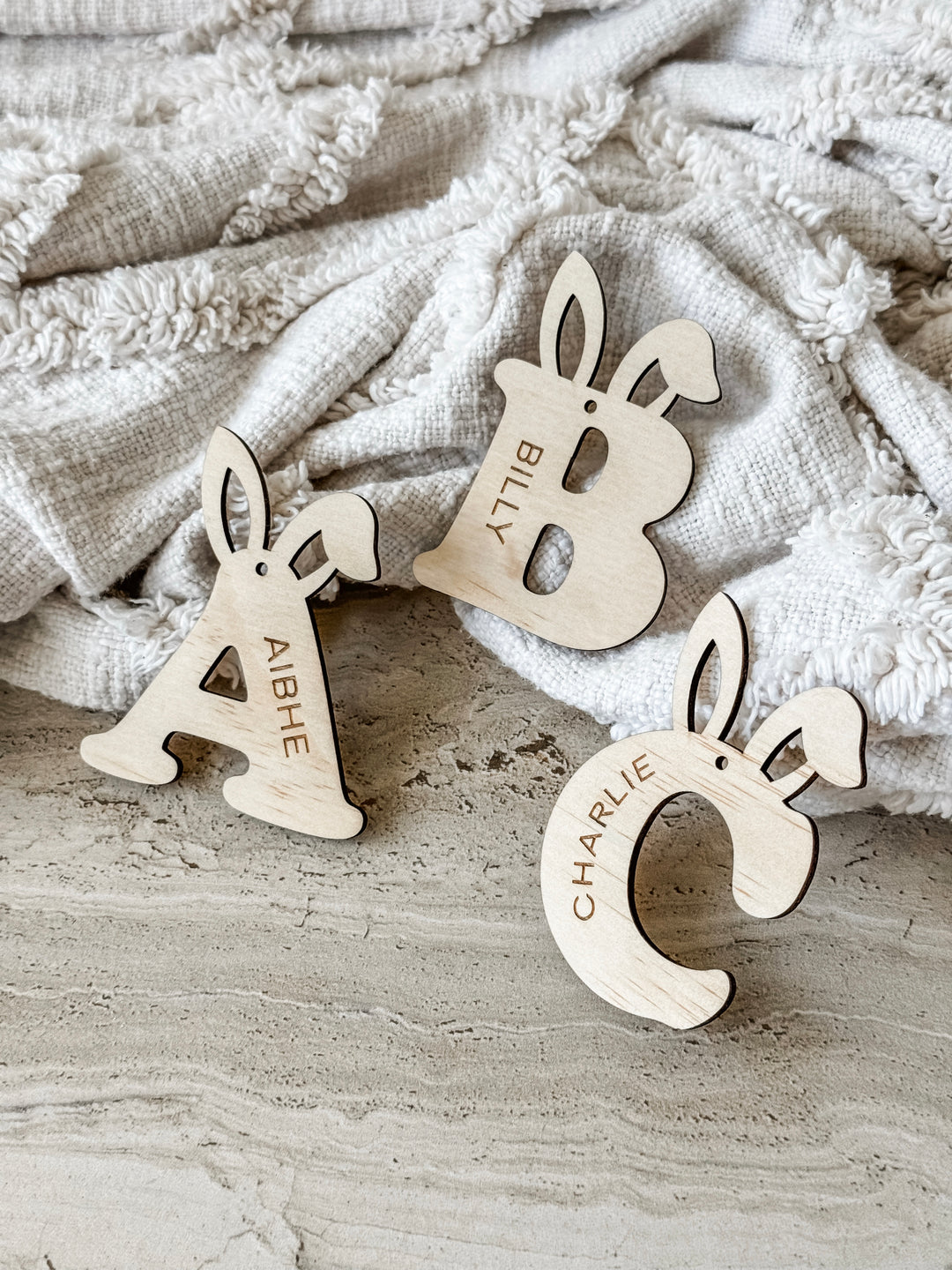 Personalised Bunny Alphabet Tag