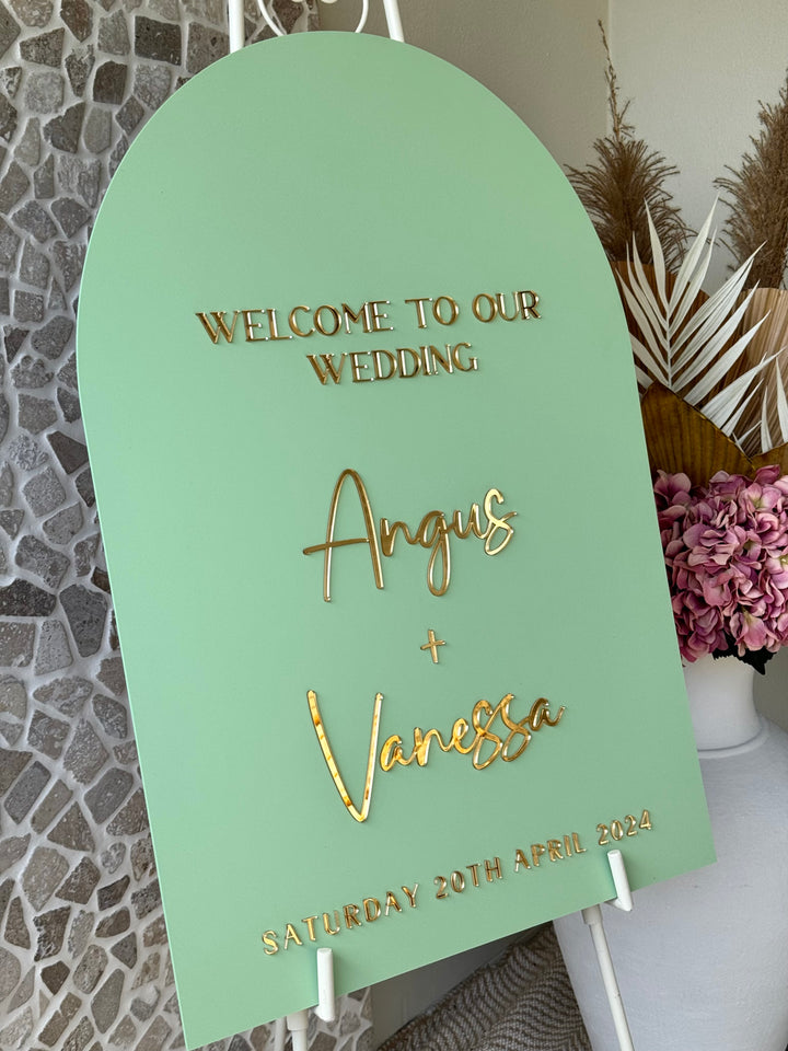 Acrylic Arch Welcome Sign - Style 3