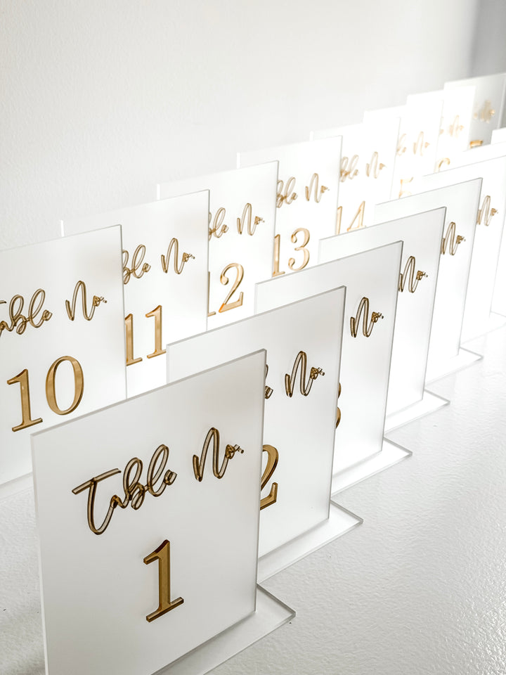 Rectangle Acrylic Table Numbers