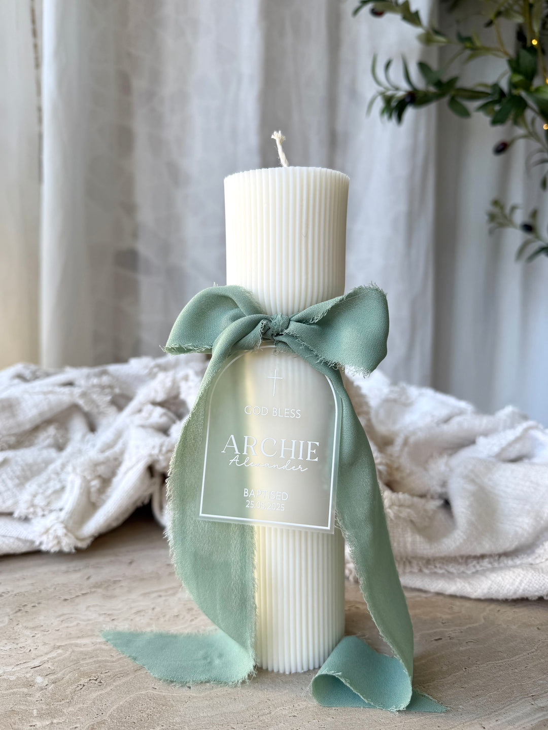 Personalised Candle & Tag Set - Style 2
