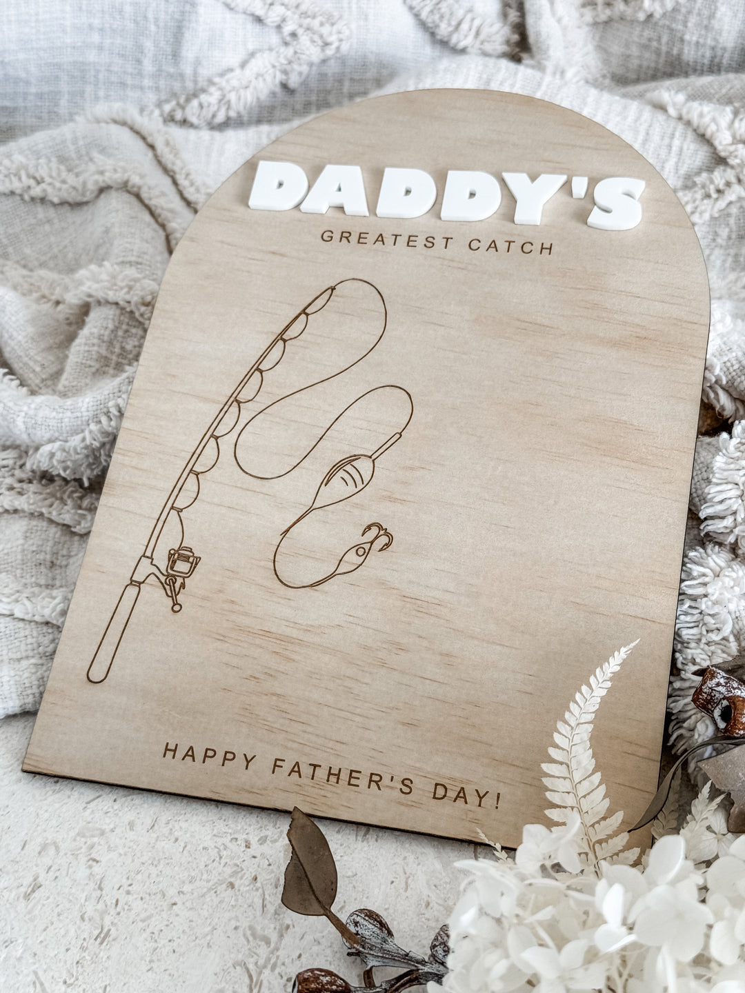 Wooden Father’s Day Fishing Plaque