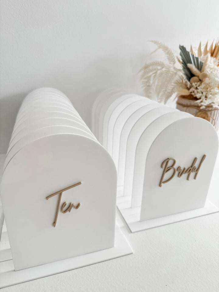 Acrylic Arch Table Numbers