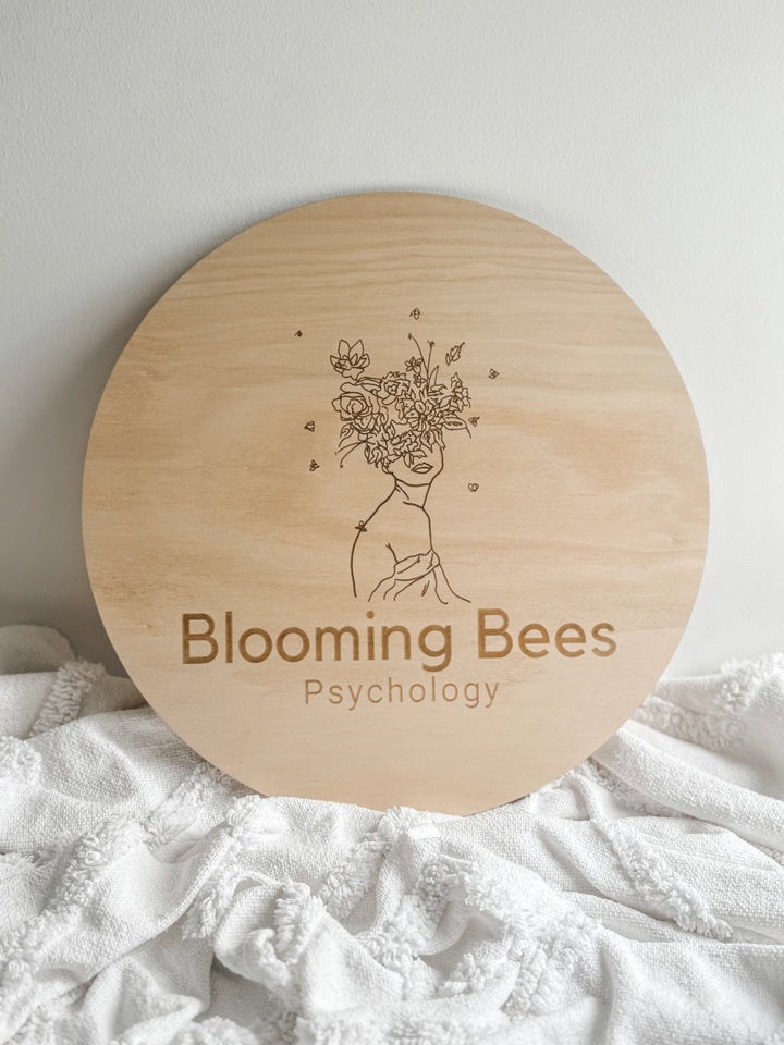 Round Engraved Wooden Sign