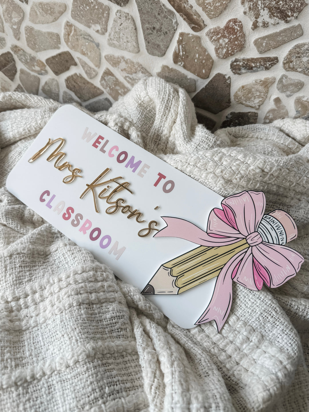 Acrylic Pencil Teacher's Classroom Sign