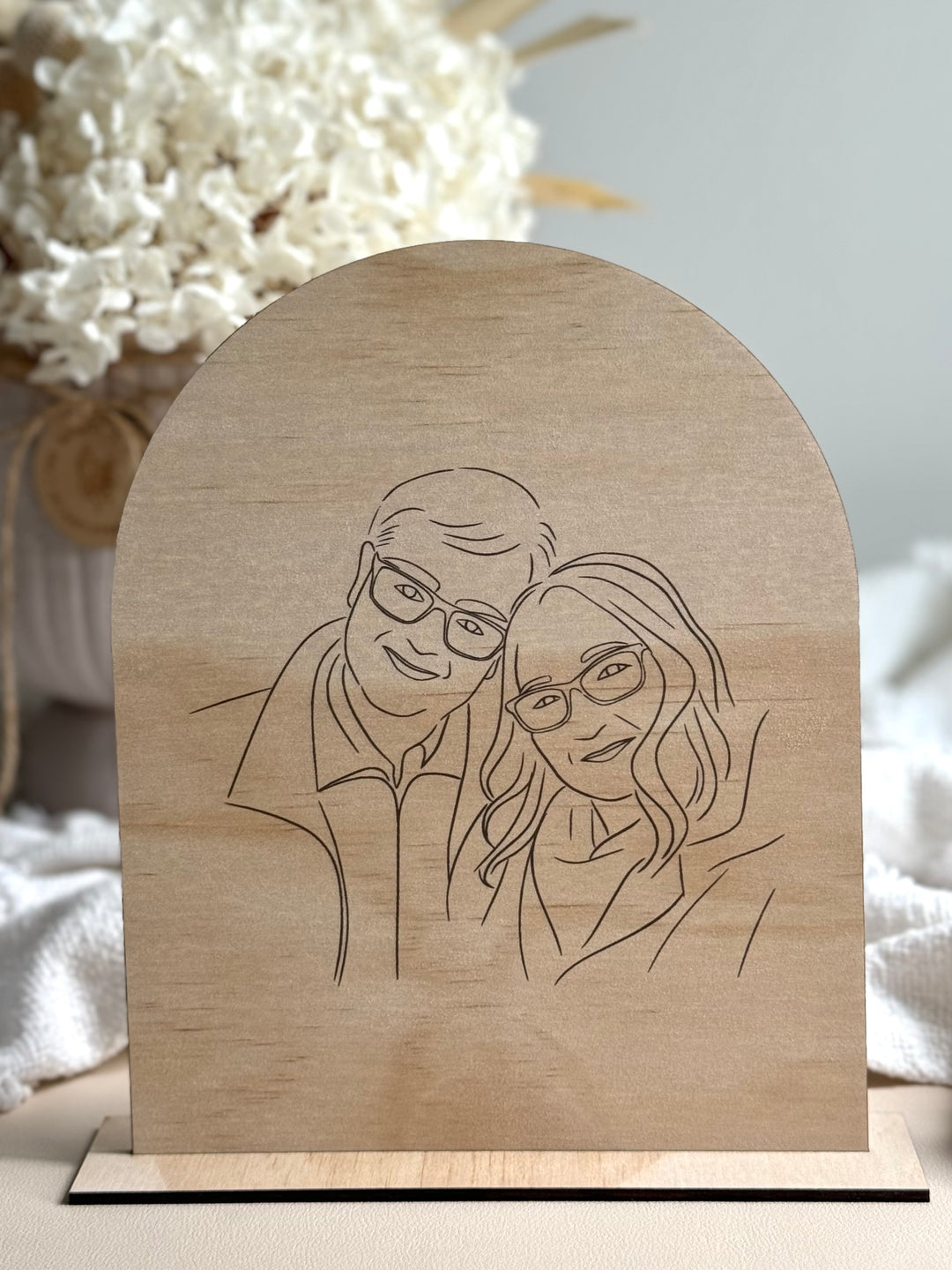 Line Art on Plywood Arch