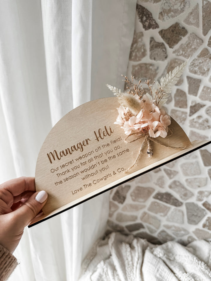 Wooden Arch Stand with Flower Posy