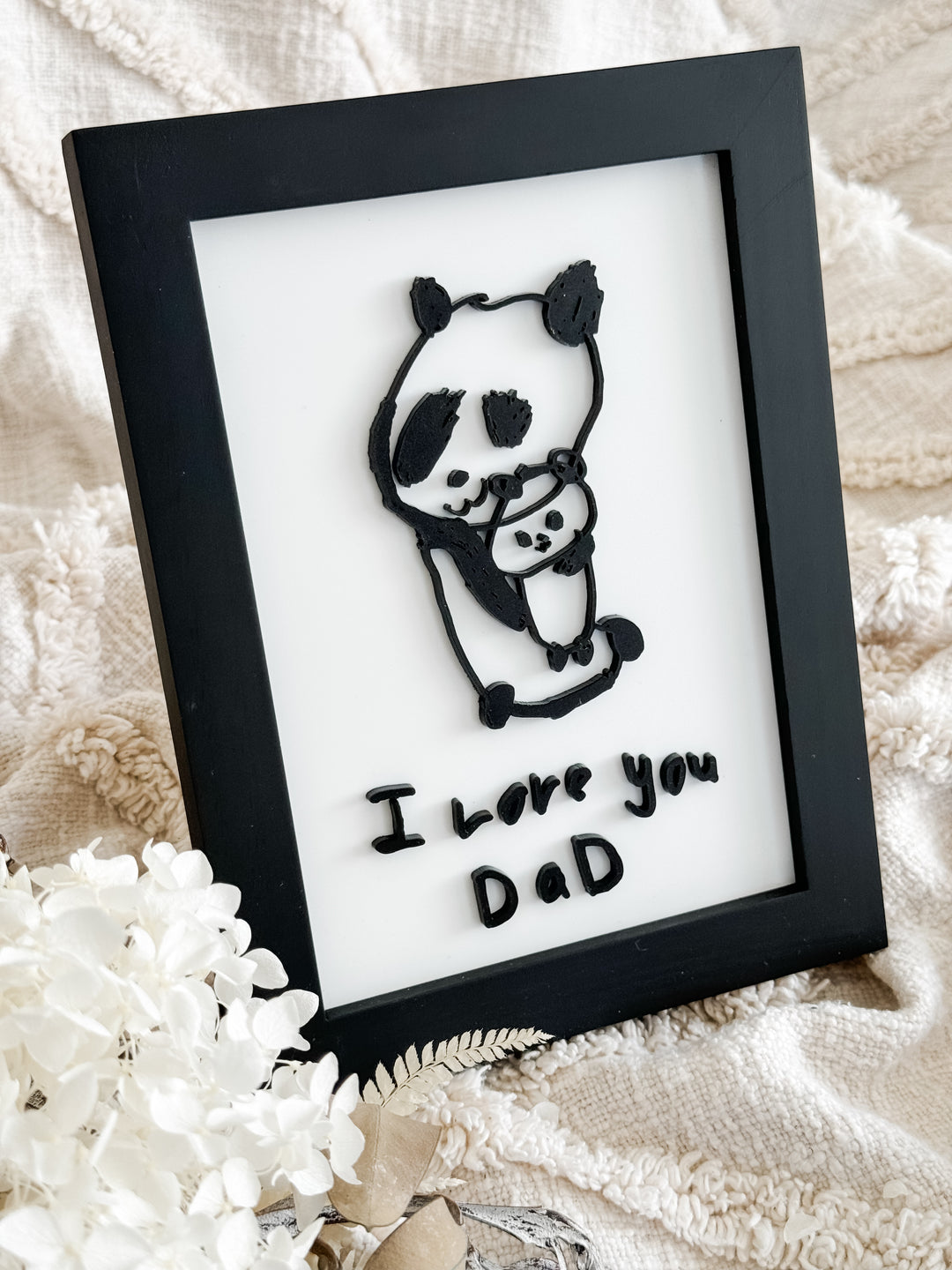 CUSTOM Black & White Hand-Drawn Keepsake Frame