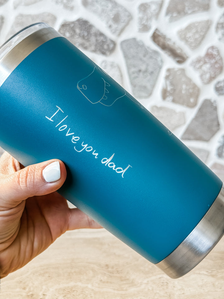 Hand-drawn tumbler/ travel mug