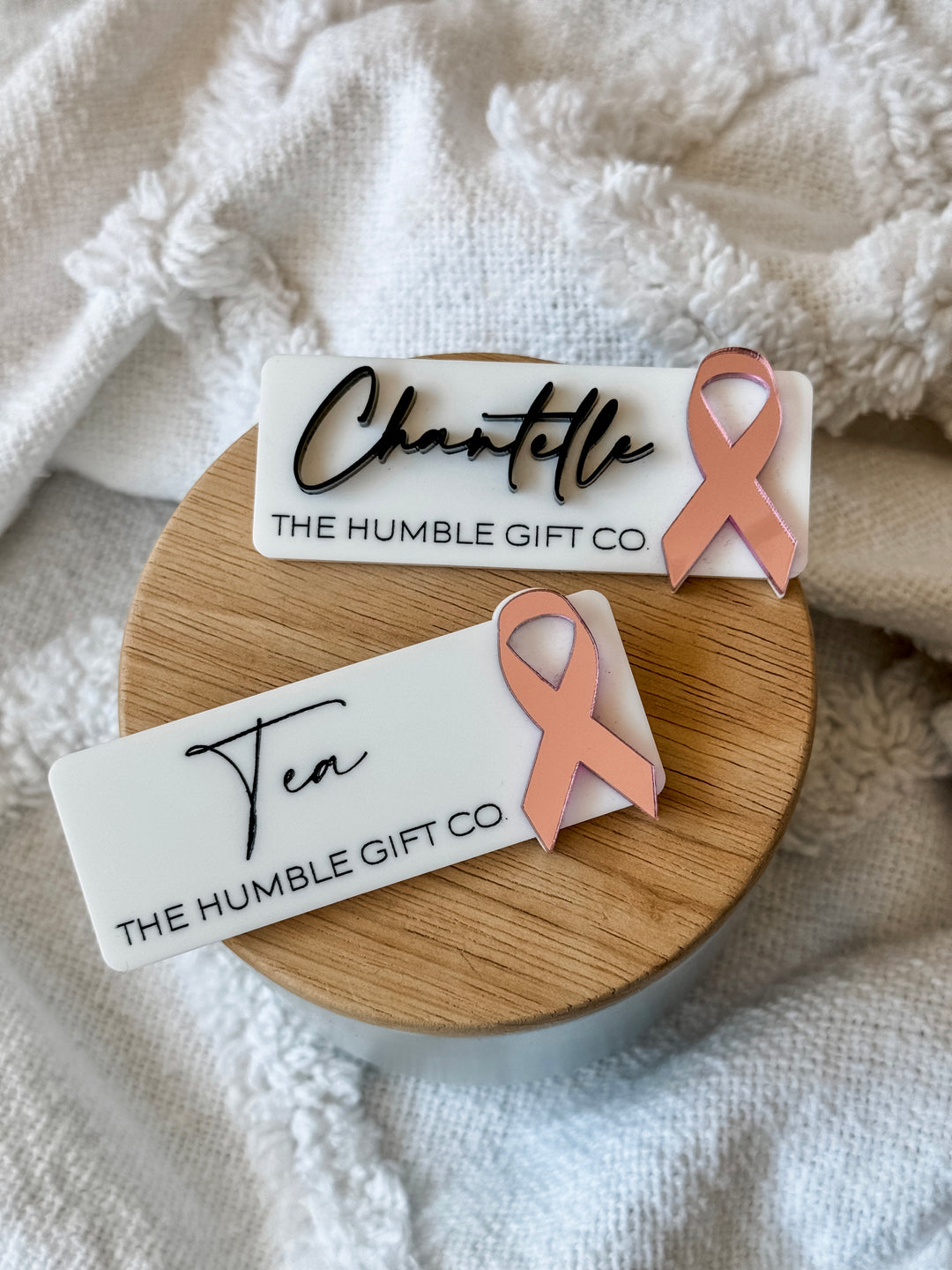 Awareness Ribbon Name Badge - Super Thin Script