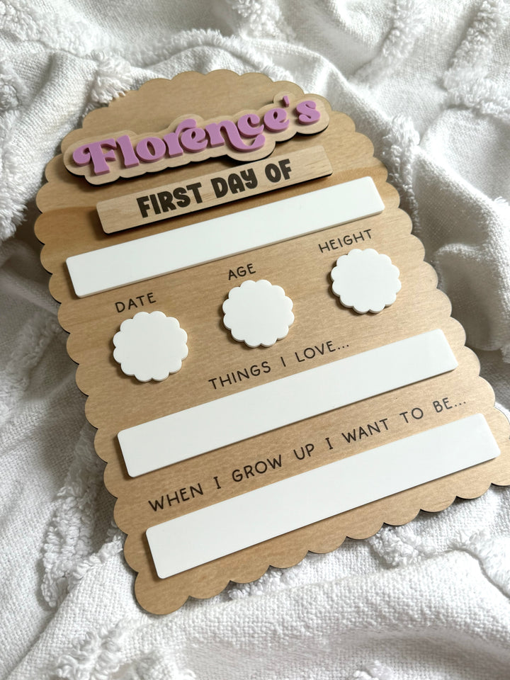 First/Last Day Board - Scallop Arch