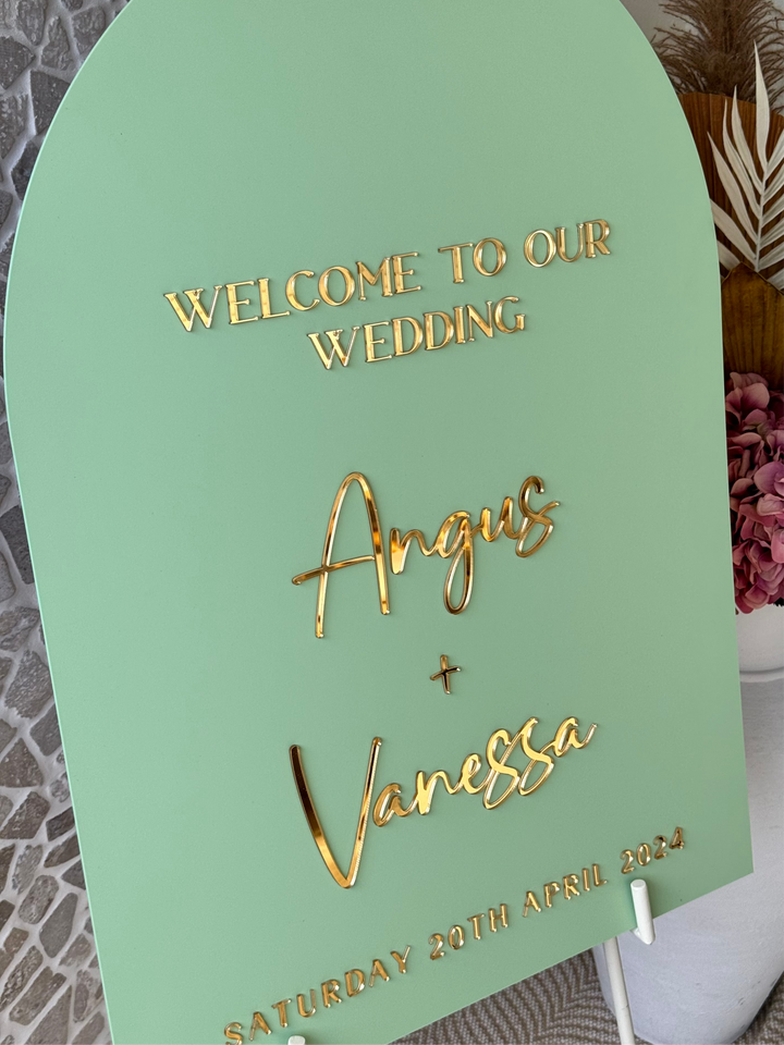 Acrylic Arch Welcome Sign - Style 3