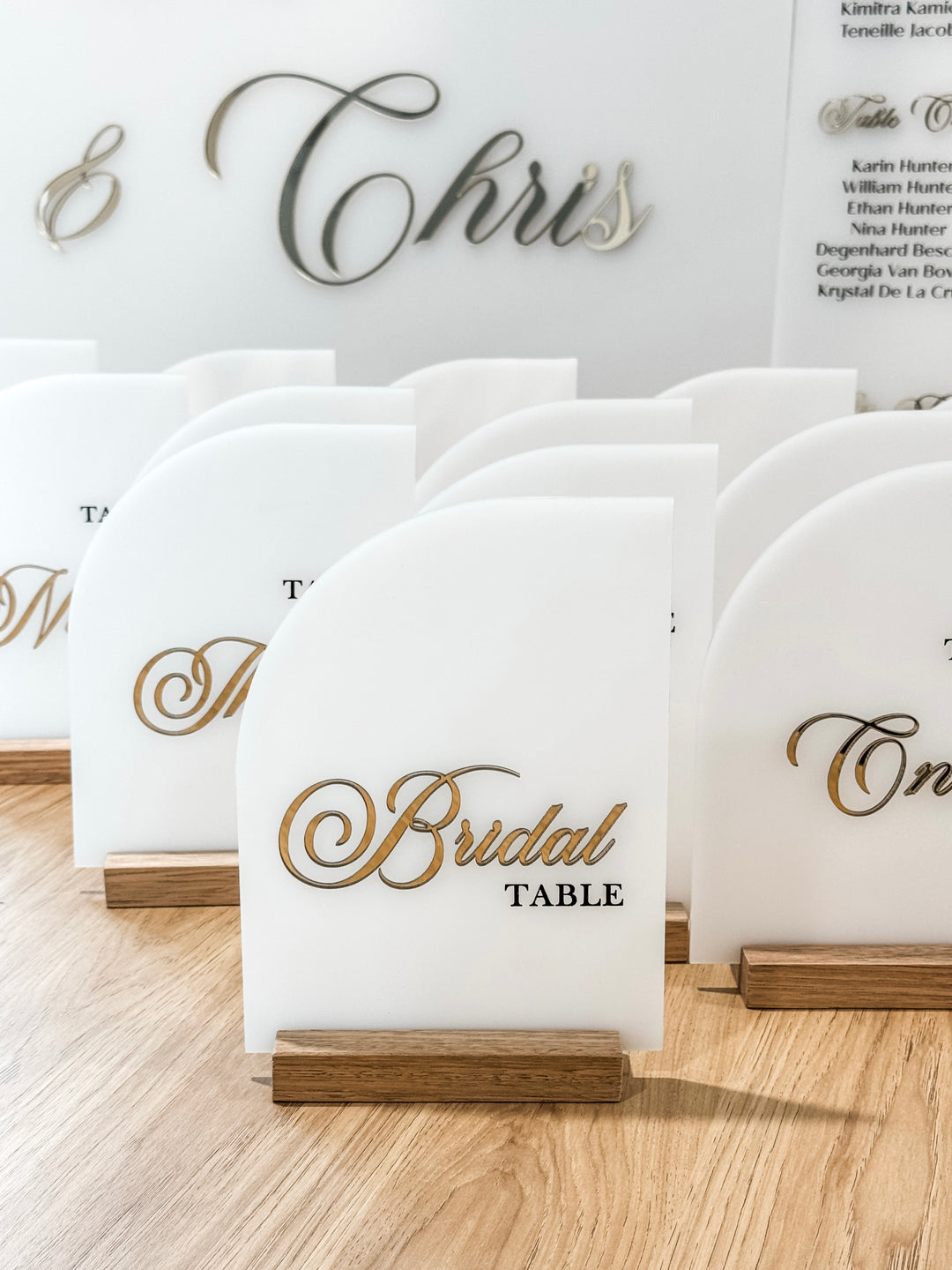 Elegant Acrylic Table Numbers