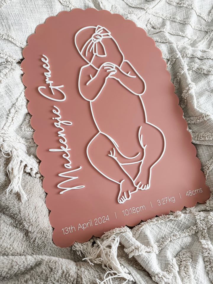 Baby Birth Detail Decor Plaque