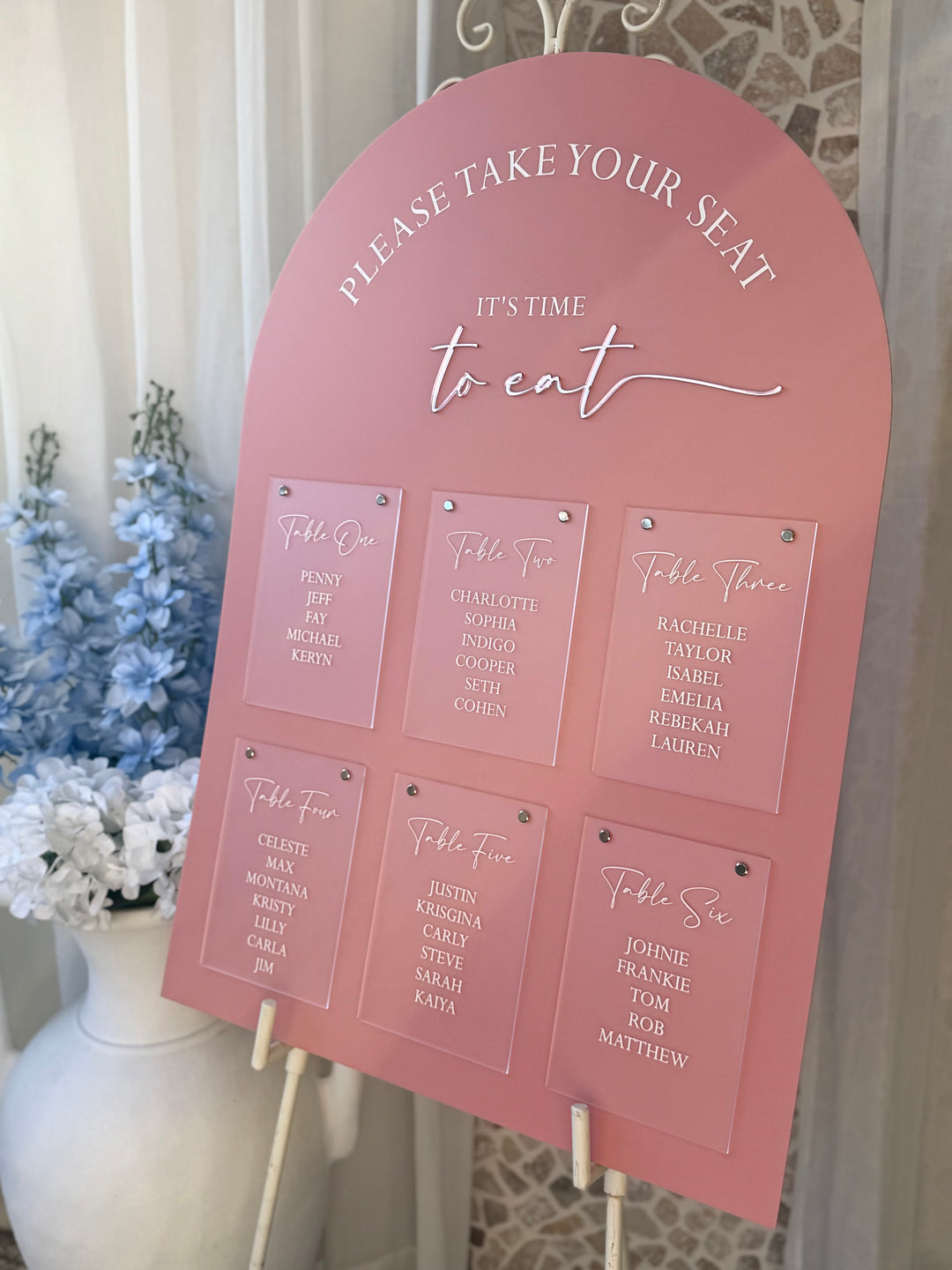 Arch Seating Chart with Layered Guest List