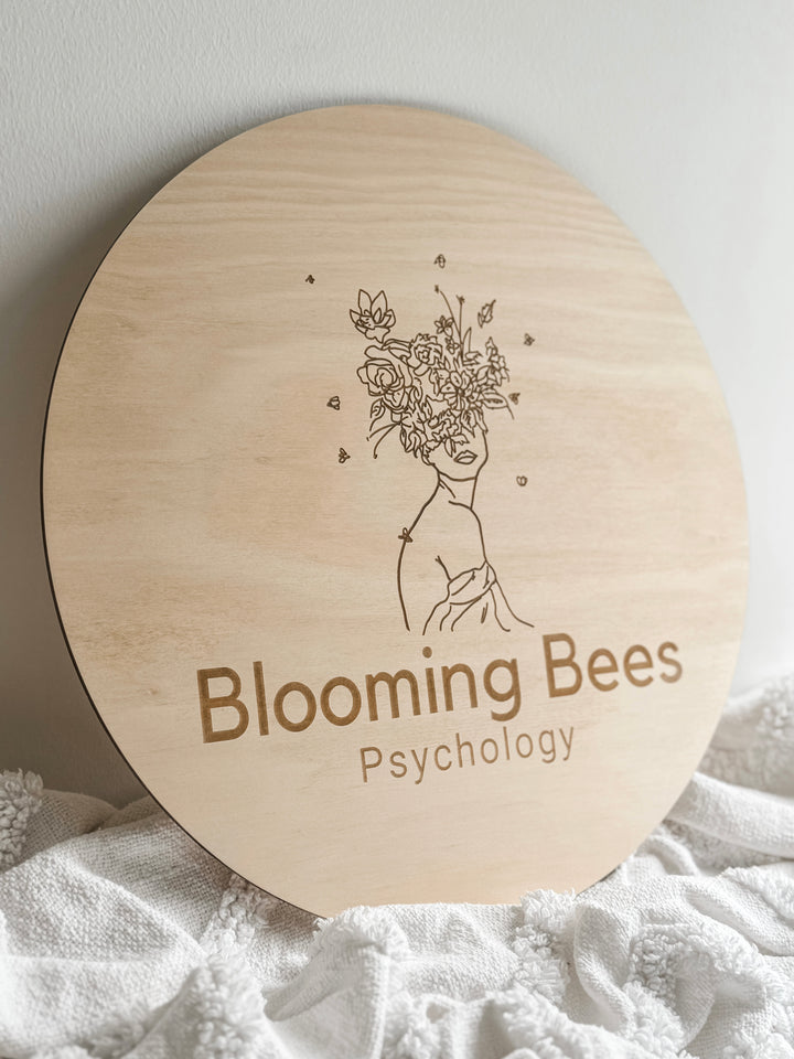 Round Engraved Wooden Sign