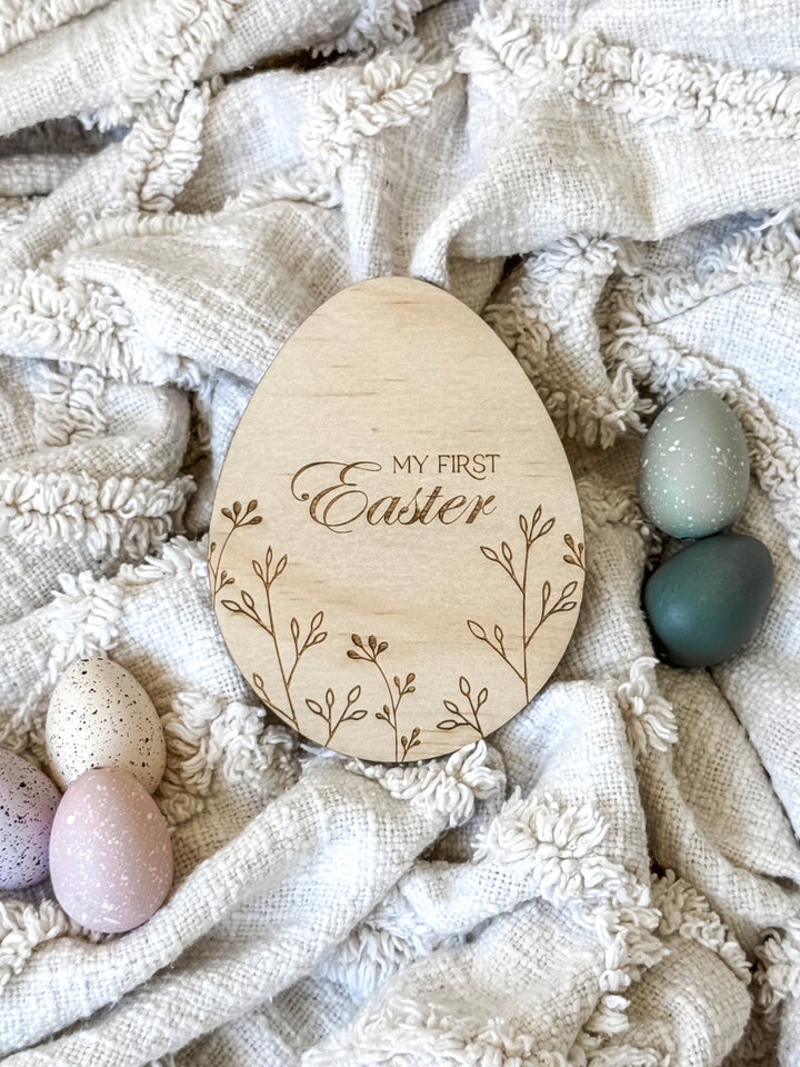 My First Easter Floral Egg Plaque