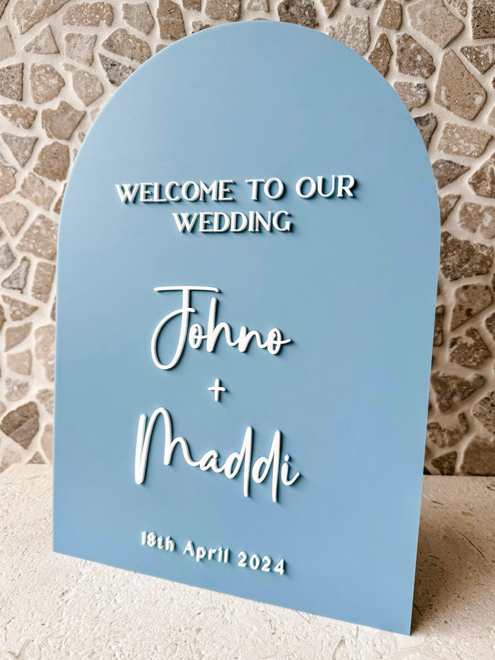 Acrylic Arch Welcome Sign - Style 3