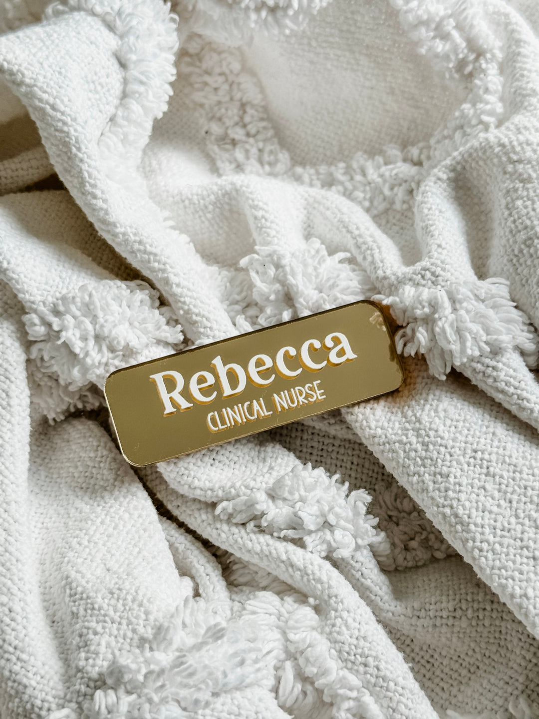 UV-Printed Name Badge with Occupation - Mirror Acrylic