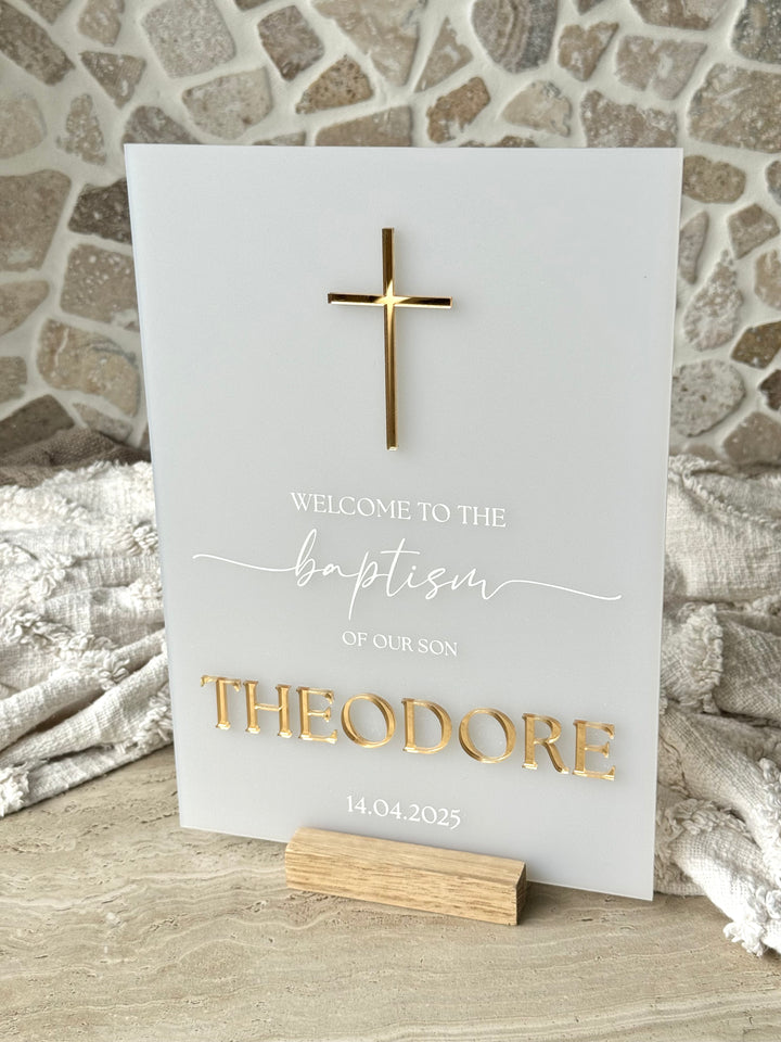 Baptism Tabletop Welcome Sign - Style 1